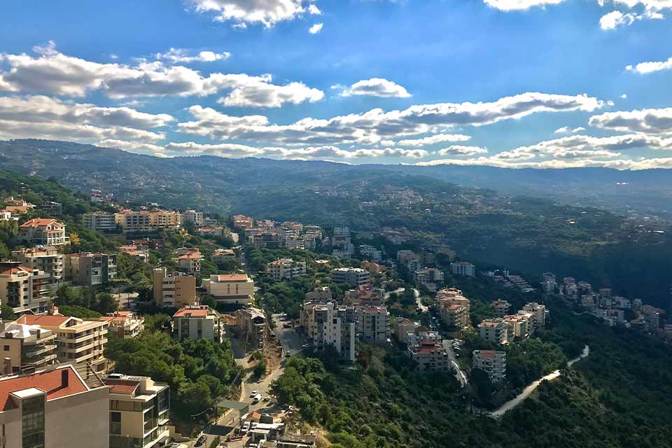 A photograph of a city by the ocean