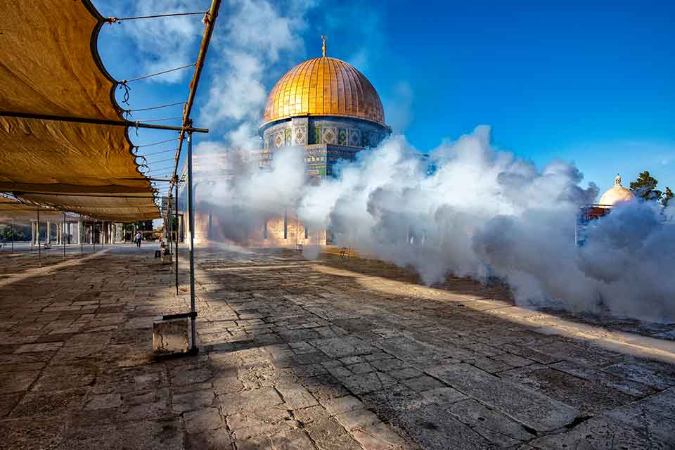 A photograph of the Al-Aqsa Mosque in Jerusalem