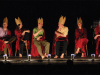 Members of the Sheffield, UK–based performance company Forced Entertainment on stage in And on the Thousandth Night at the Hebbel am Ufer performance center in Berlin. Photo: Hugo Glendinning