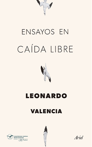 The cover to Ensayos en caída libre by Leonardo Valencia